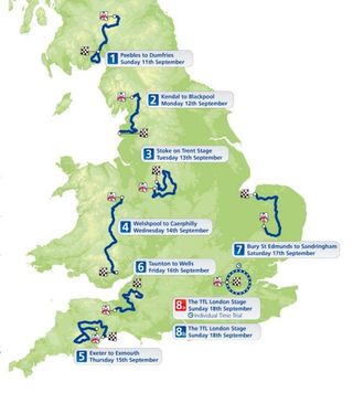 The 2011 Tour of Britain route