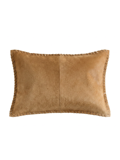 Pieced Hide Whipstitch Lumbar Pillow Cover