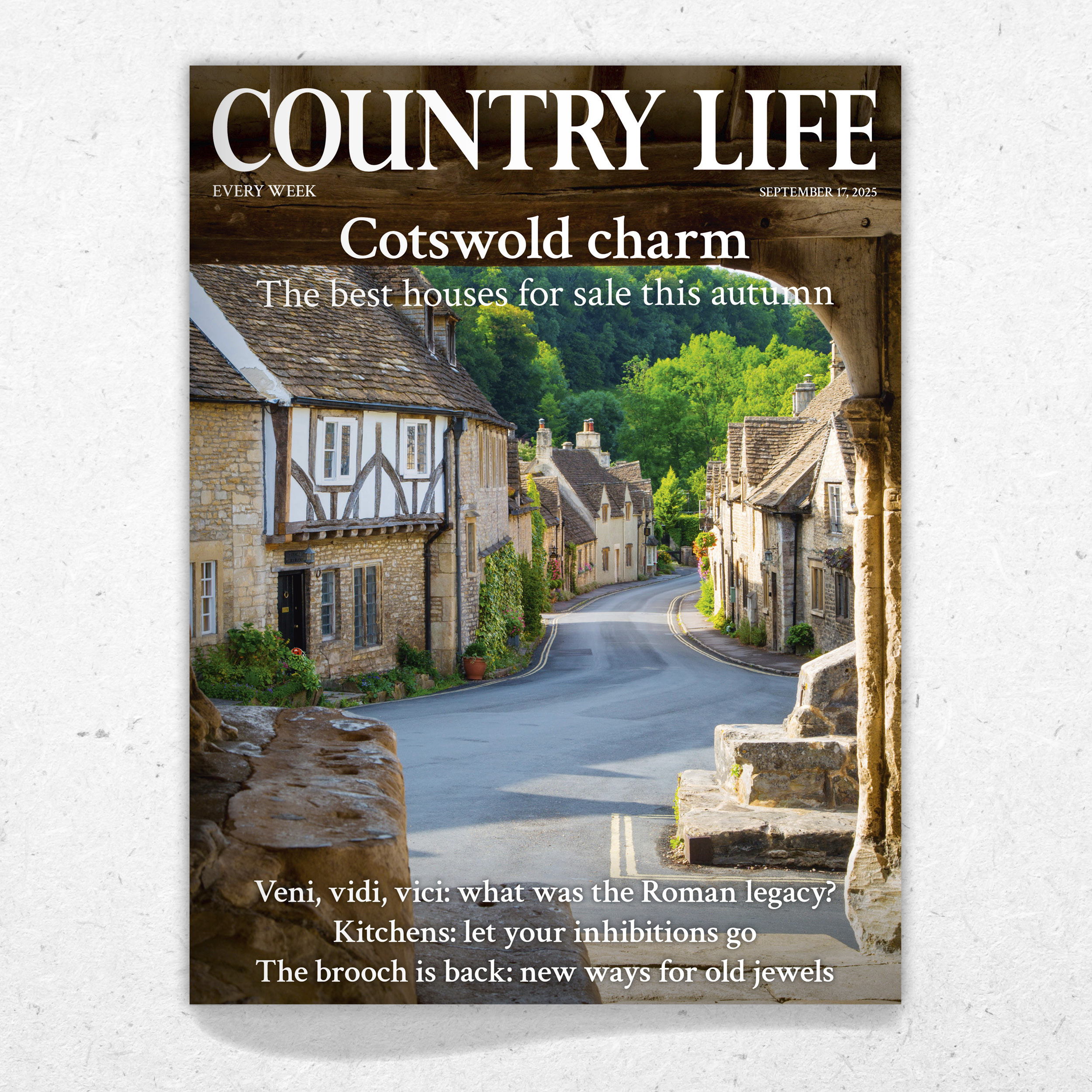 Cover of Country Life 17 September 2025, featuring Castle Combe in the Wiltshire Cotswolds (Brian Jannsen/Alamy).