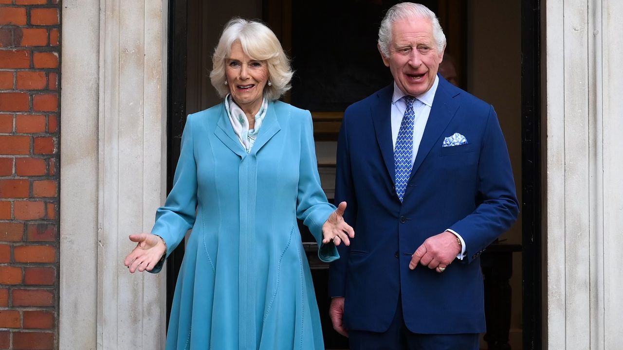 Queen Camilla’s sky blue outfit as she and King Charles leave the St Paul&#039;s Church 