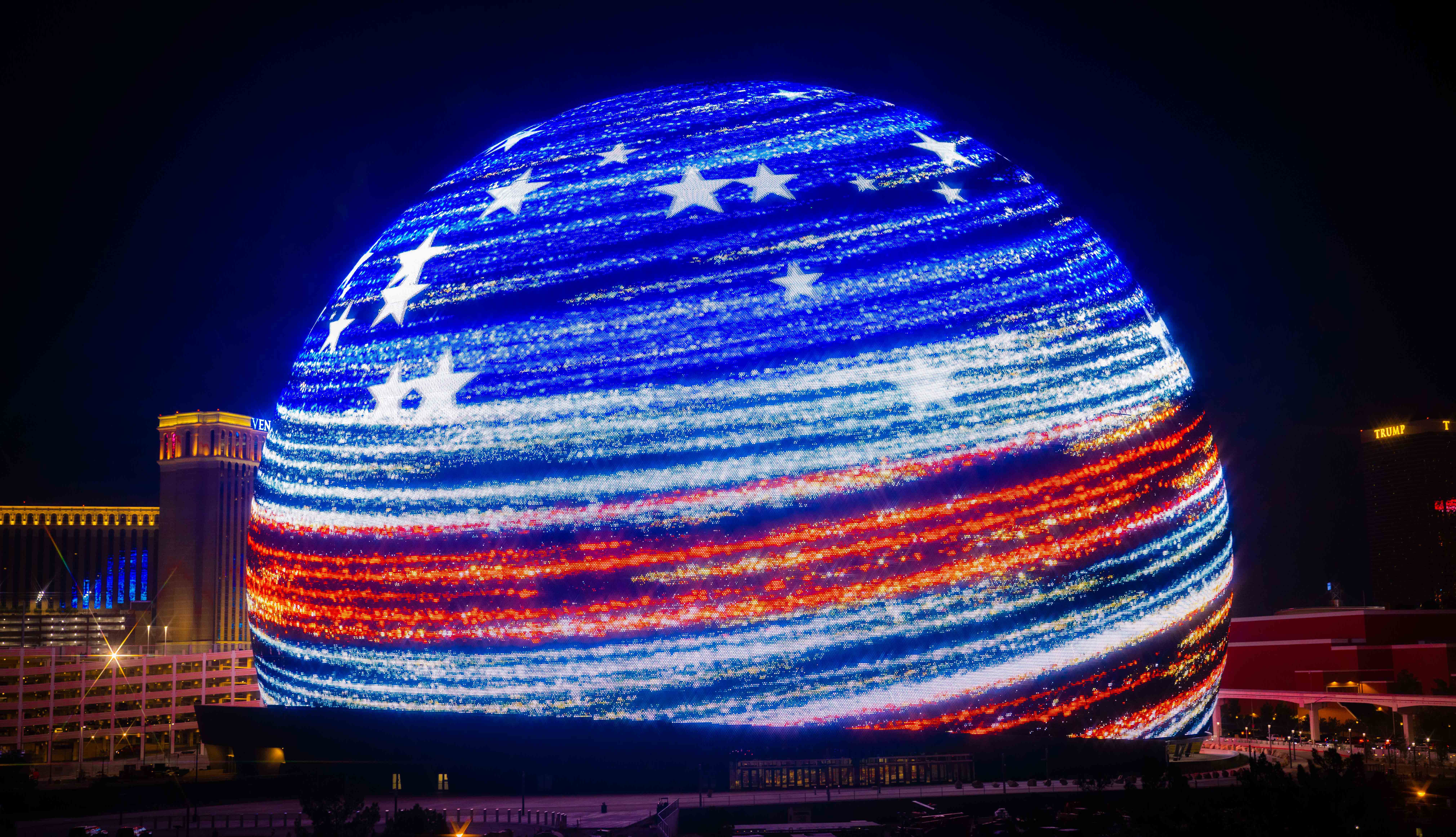 Vegas MSG Sphere displays 32 NFL helmets in first brand campaign