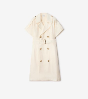 Viscose Trench Dress in Pelican - Women | Burberry&amp;reg; Official