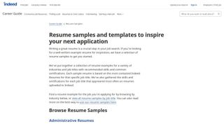 Indeed Resume Samples