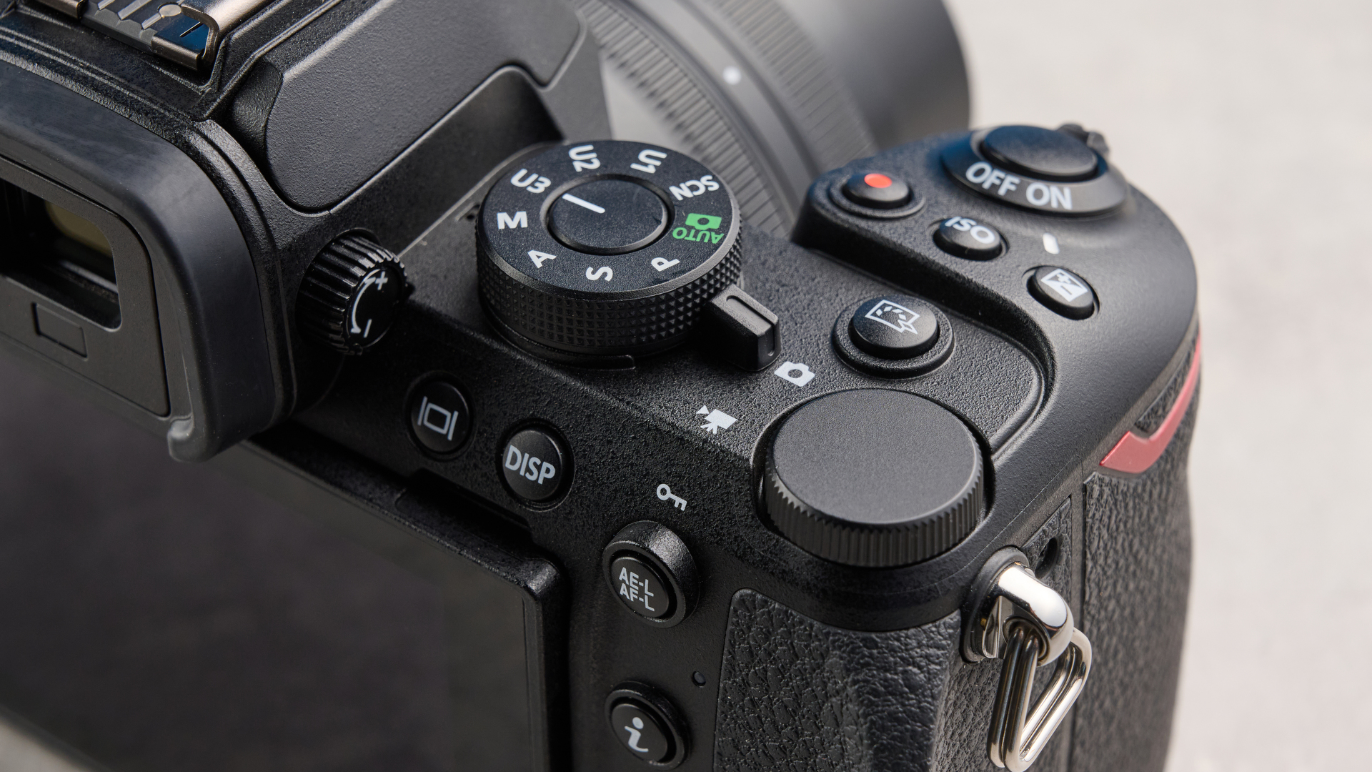 The Nikon Z50II right hand control cluster on the top panel