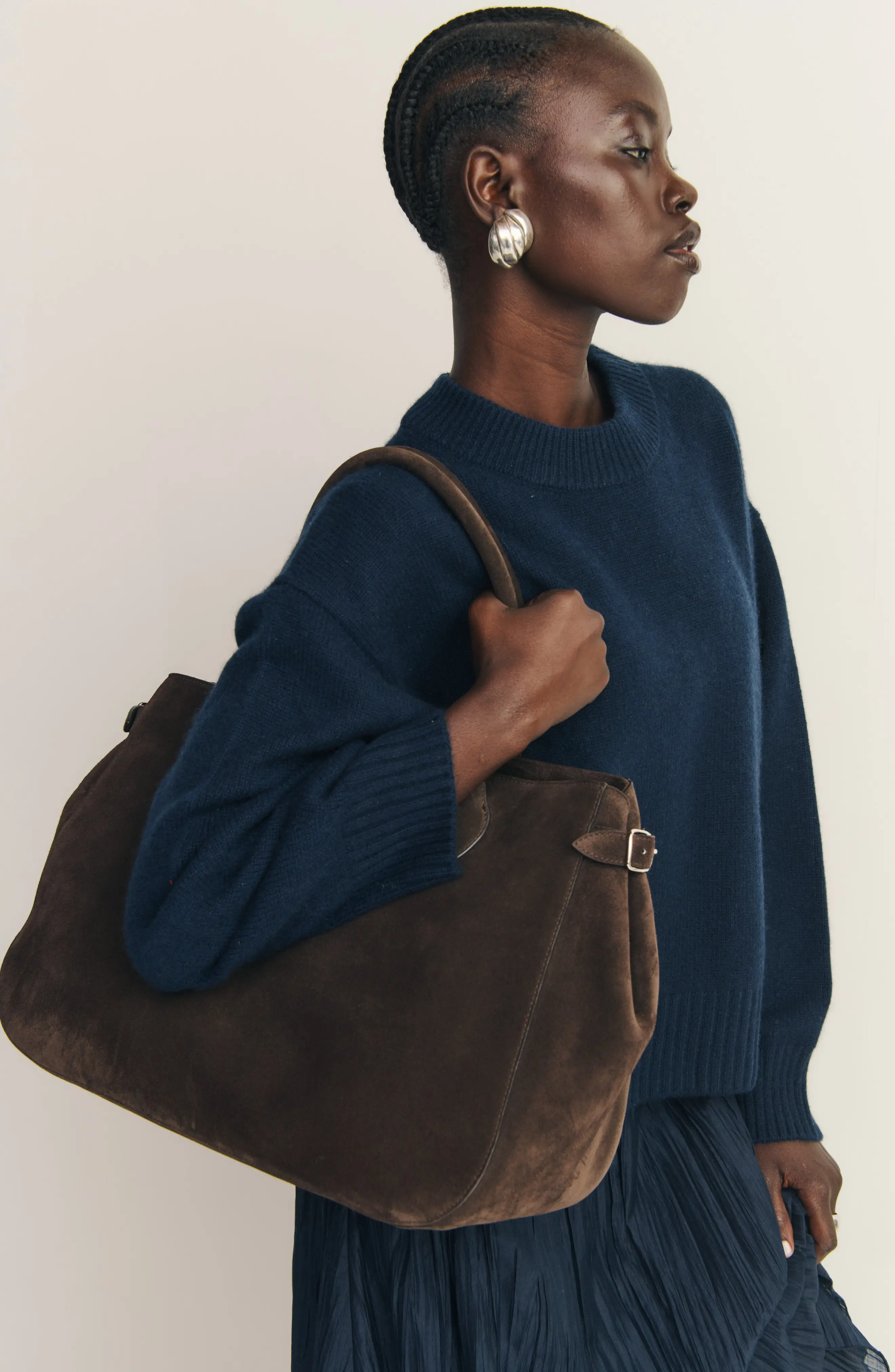 Large Patrizia Suede Satchel