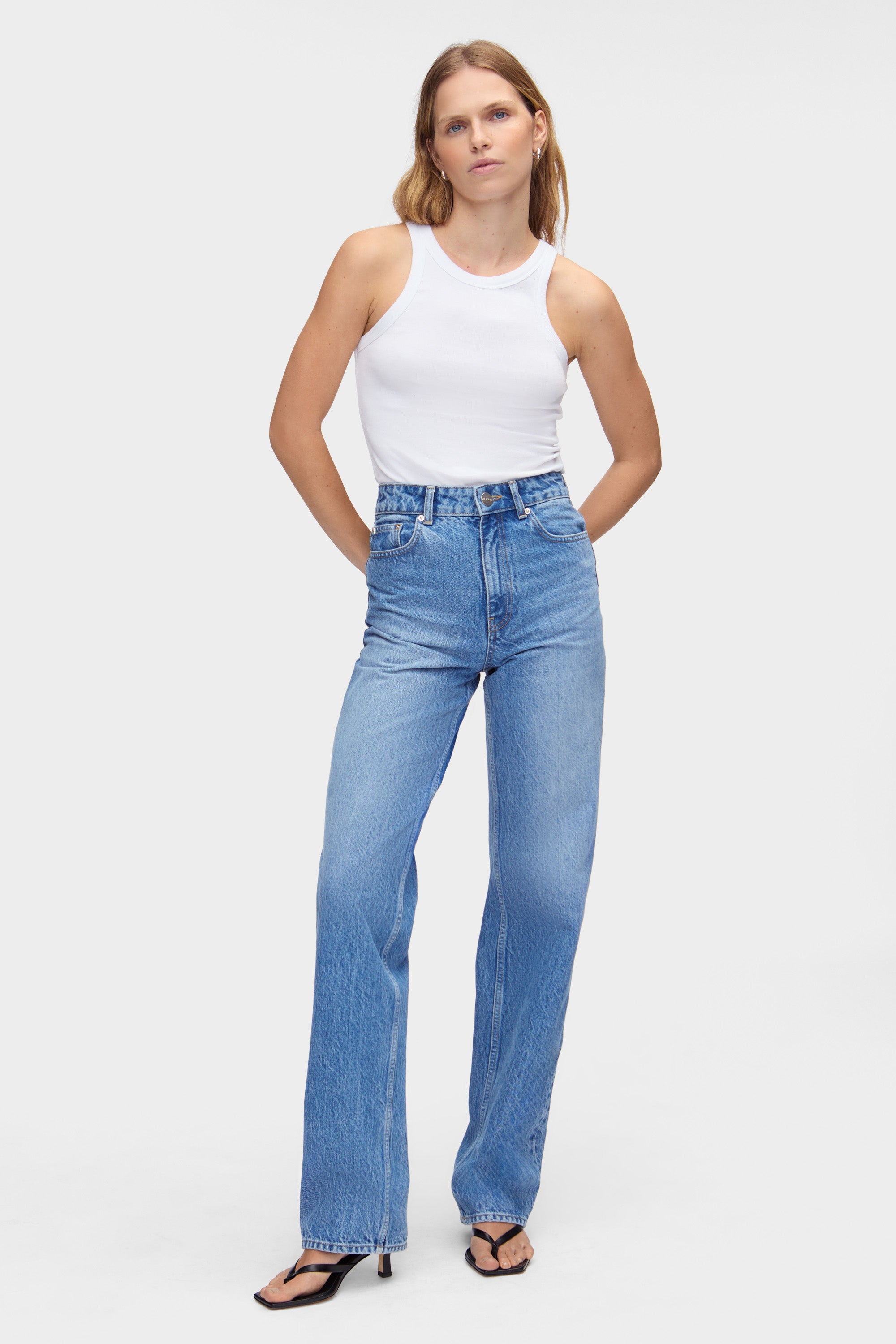 High Rise Straight Leg Jeans