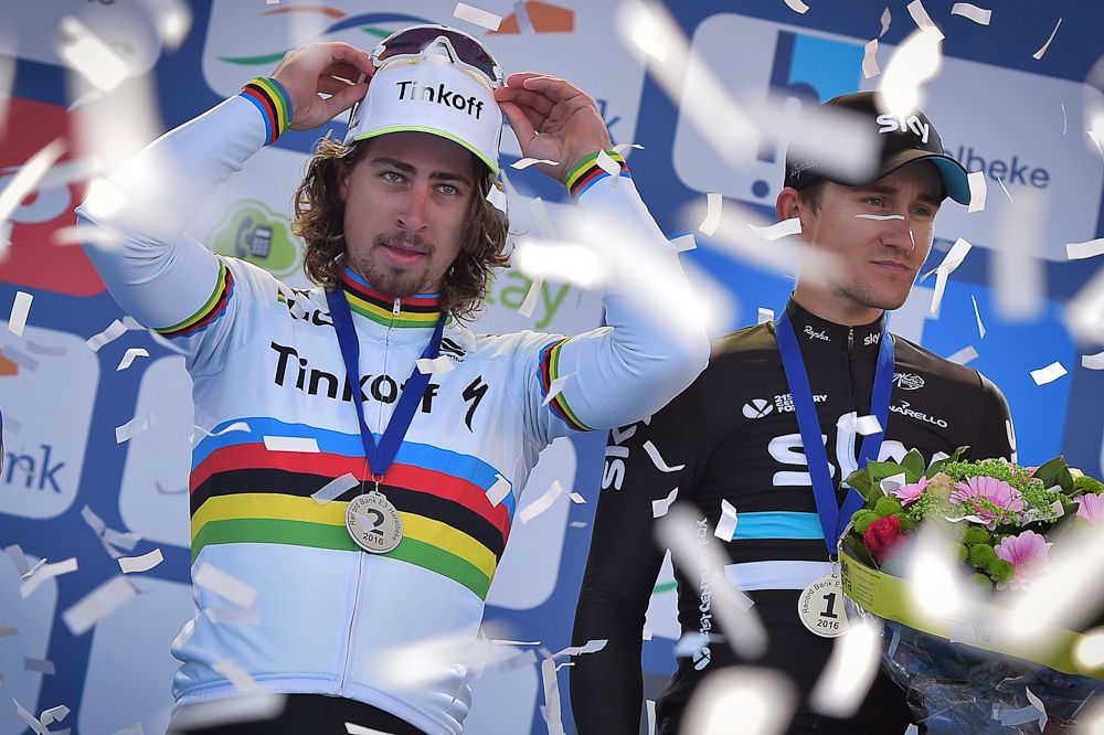 The two most recent world champions: Peter Sagan, and Michal Kwiatkowski