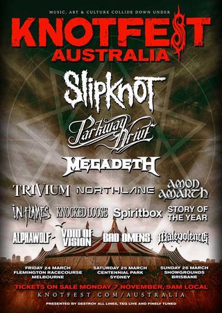Slipknot Knotfest Australia poster