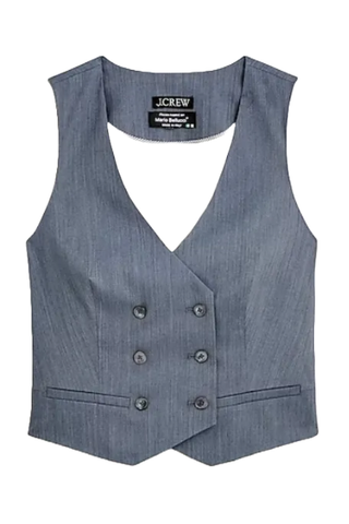 J.Crew Double-Breasted Vest in Italian Wool Blend (Was $168) 