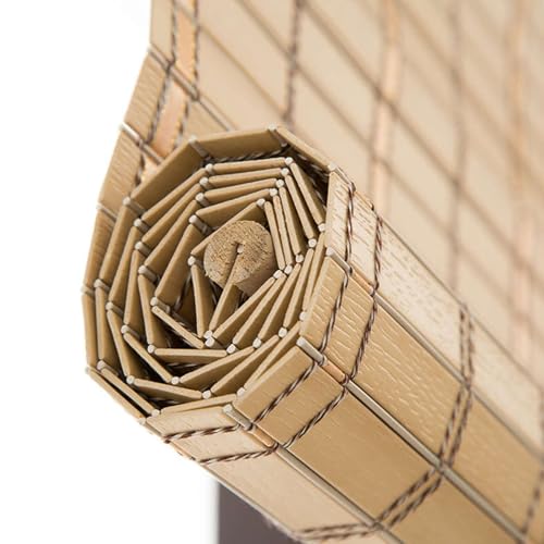 Pvc Outdoor Roller Blinds Blackout Shades Waterproof Retro Bamboo Blinds 60 80 100 110 120 130 140 150cm Bamboo Roll Up Shades for Windows Roman Roller Shade for Outdoor Home Patio(w80xh100cm)
