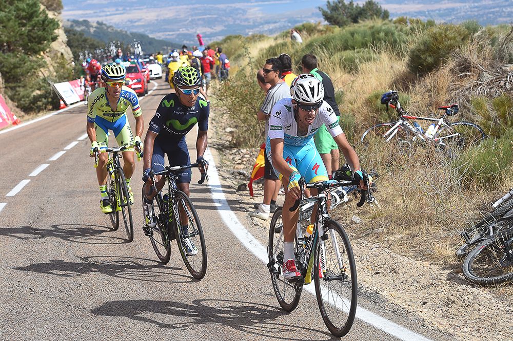 Fabio Aru on the attack during stage 20.