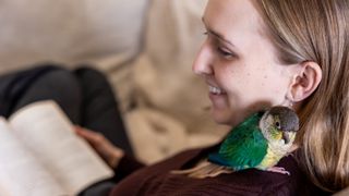 Woman and bird