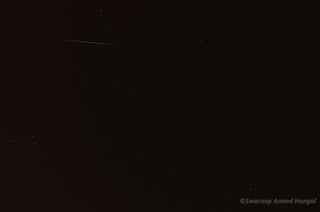 This image of a streaking Geminid was captured by Swaroop Hangal of Mumbai, India on Dec. 13, 2012.