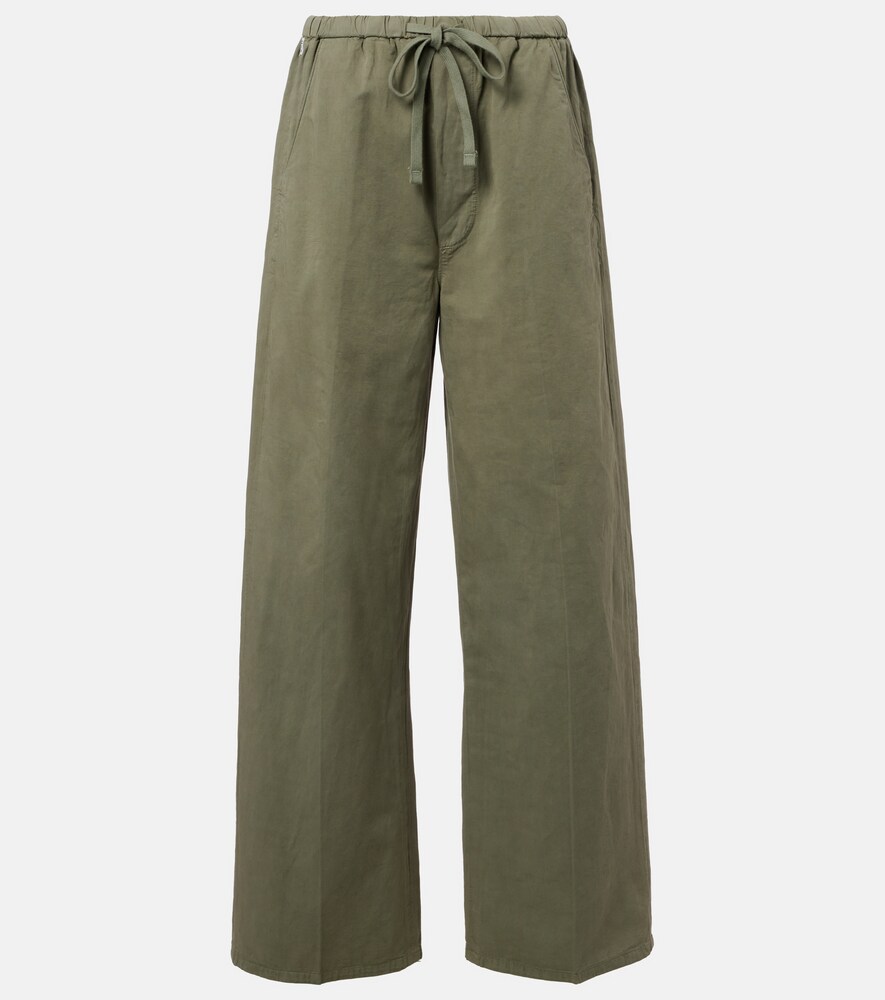 Aurora Cotton and Linen Wide-Leg Pants