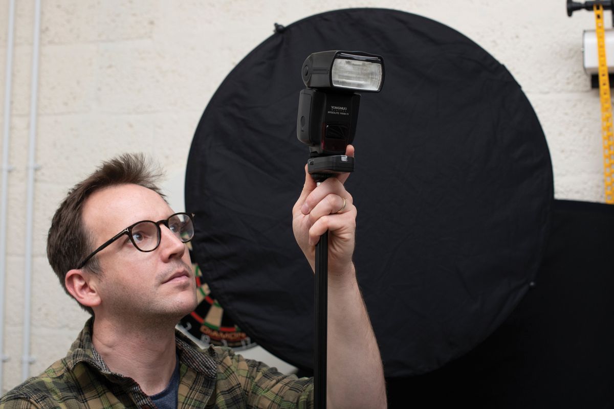 Stroboscopic portraits staccato images using a strobe light for