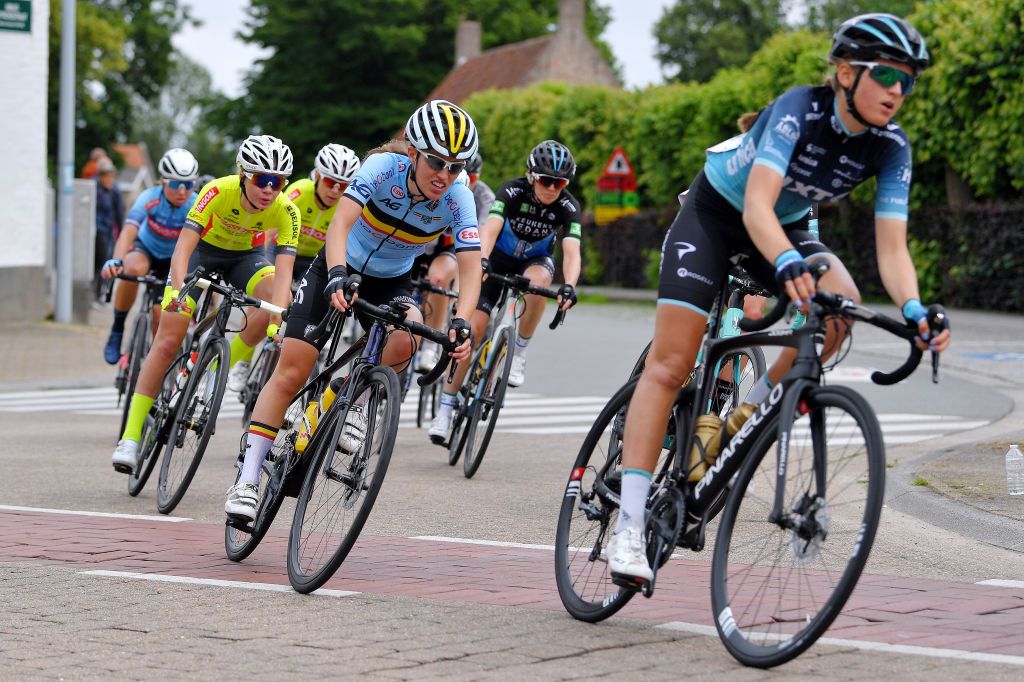 BRUGGE BELGIUM JUNE 23 Jinse Peeters of Belgium and Belgium National Team during the 9th Lotto Belgium Tour 2021 Stage 1 a 1126km stage from Blankenberge to Bruges LottoBelgTour LottoBelgiumTour on June 23 2021 in Brugge Belgium Photo by Luc ClaessenGetty Images