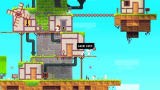 Best puzzle games — In Fez, player character Gomez earns a compliment on his headware from a fellow 2D being.