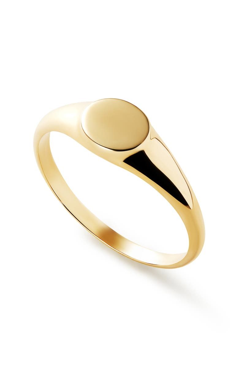 Gold Band Ring - Gold Signet Ring