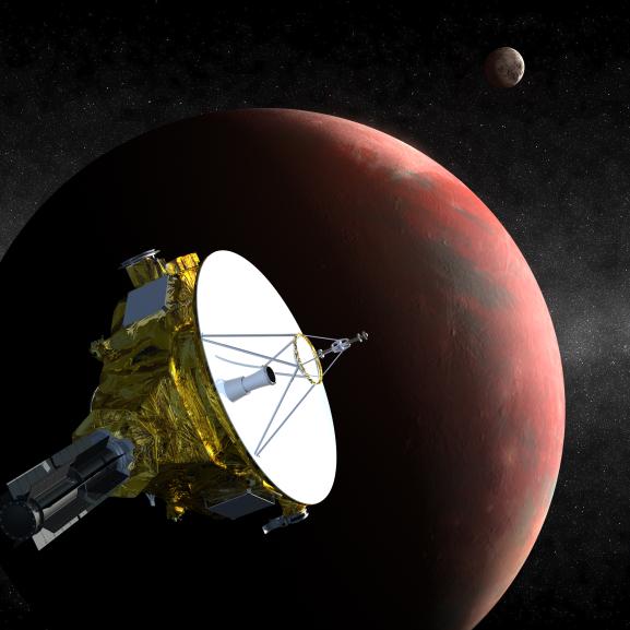 Artists concept of NASA&#039;s New Horizons mission to visit Pluto.