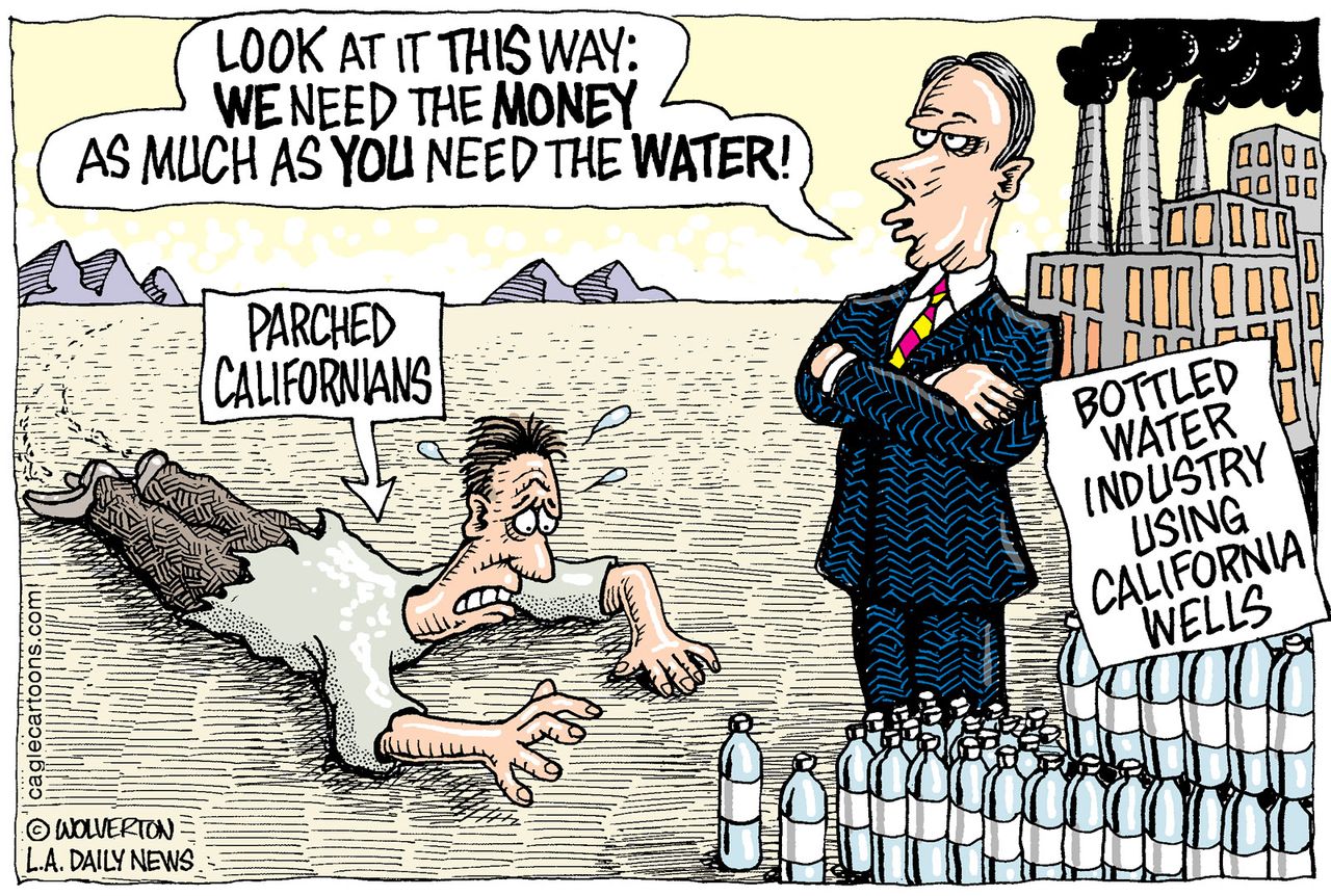 Editorial cartoon U.S. California water crisis