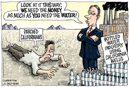 Editorial cartoon U.S. California water crisis