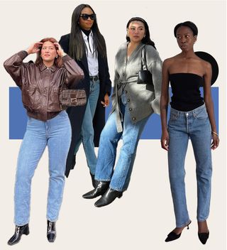 Photos of modern-day influencers wearing Levi's 501 jeans