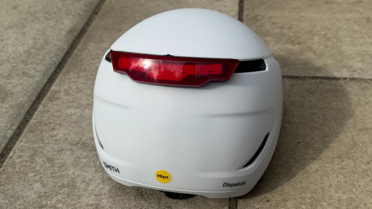 The Smith Dispatch helmet complete with rear light