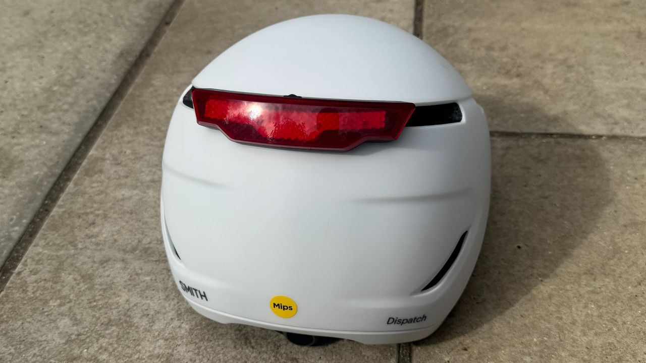 The Smith Dispatch helmet complete with rear light