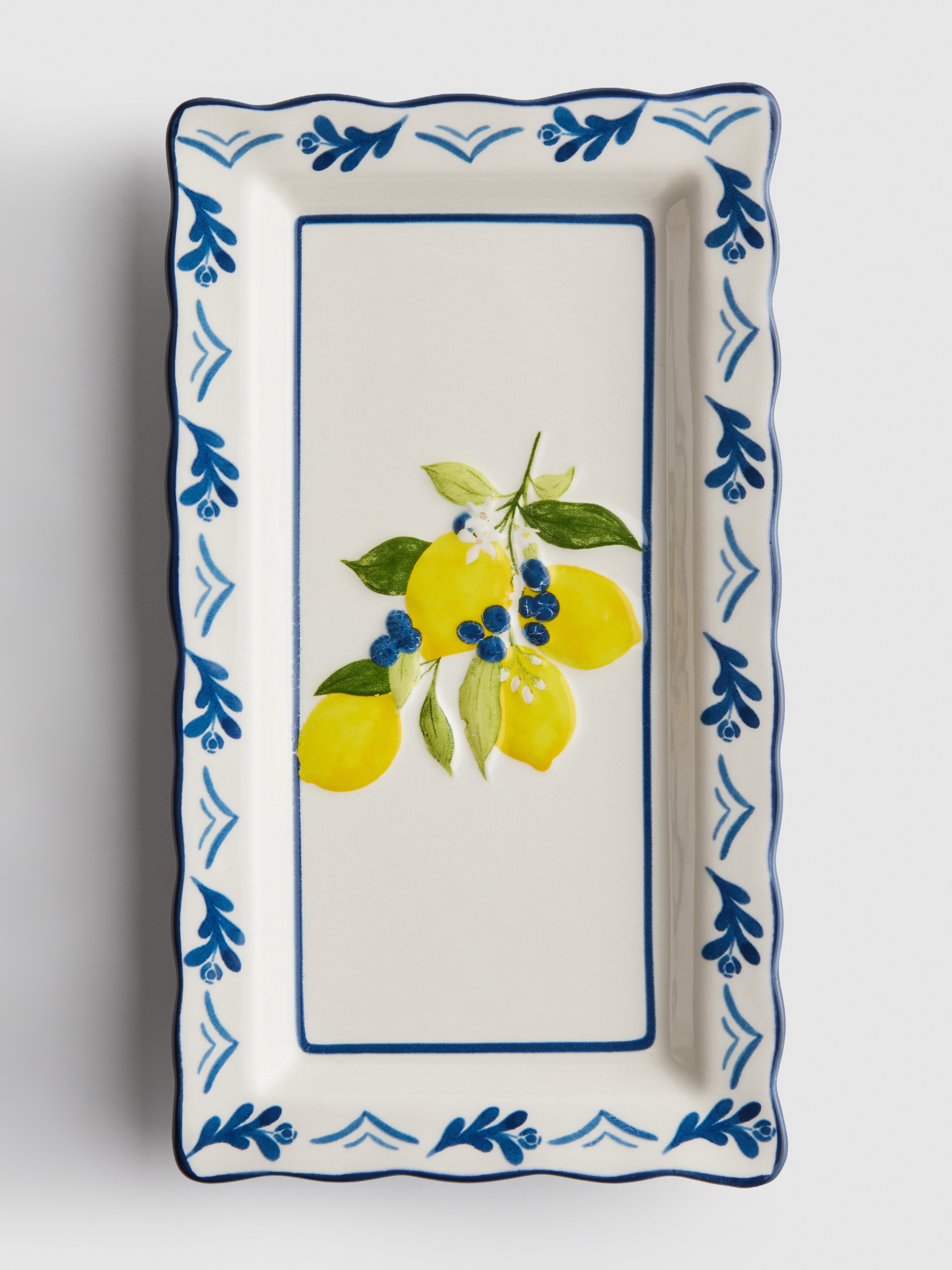 Mediterranean Floral Rectangular Plate