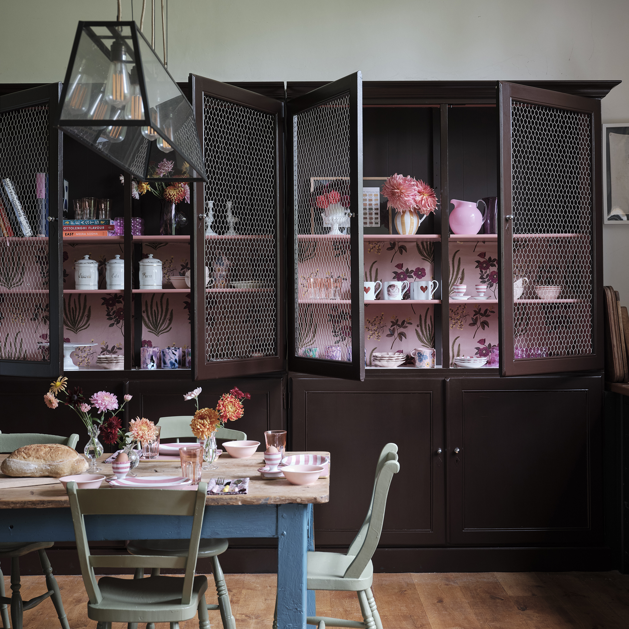 Farrow &amp; Ball Cola in a kitchen