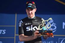 Elia Viviani shows off his new trophy