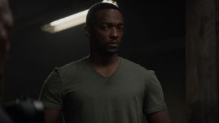 Sam Wilson in Fury's bunker during Captain America 2