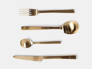 Brass cutlery set.