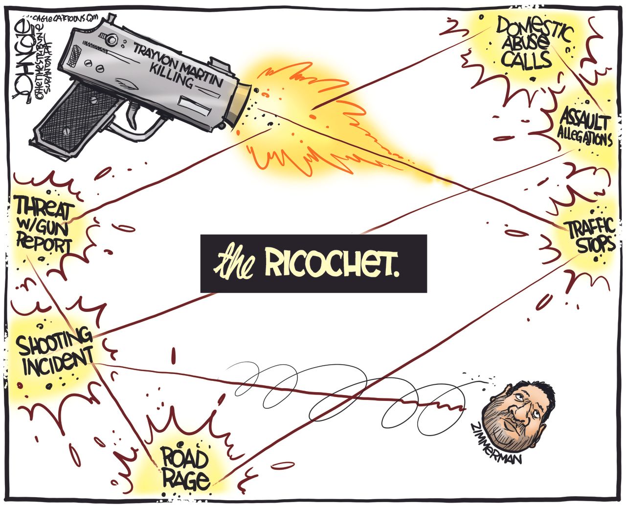 Editorial cartoon U.S. George Zimmerman shooting