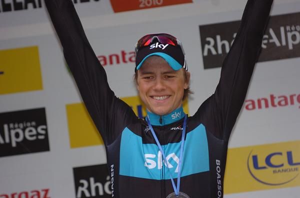 Stage winner Edvald Boasson Hagen (Team Sky) on the podium