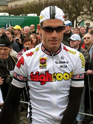 George Hincapie at the start of Paris-Roubaix in 2008