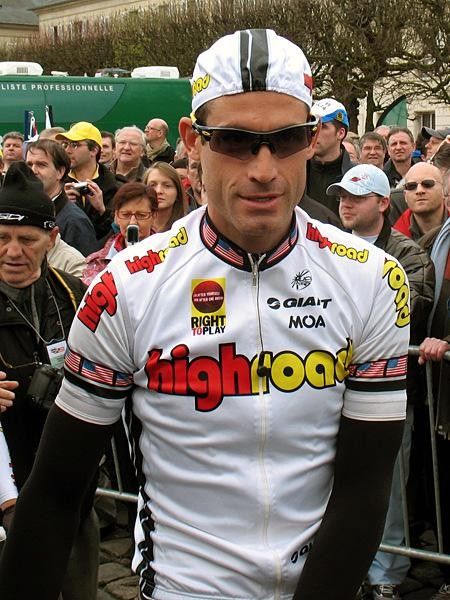 George Hincapie at the start of Paris-Roubaix 2008. "Nervous? No, I'll do whatever I can to win... yeah ok, maybe a little nervous."
