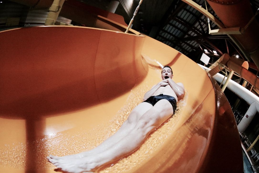 Some fun on the water slides