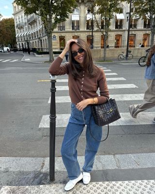 cardigan and loafer look