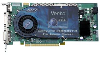 PNY's GeForce 7800 GTX relies on Nvidia's reference card design. The board has twin DVI outputs.