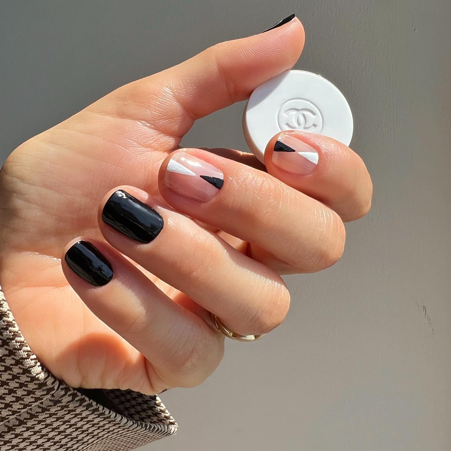 Photo of @betina_goldstein wearing tuxedo nails