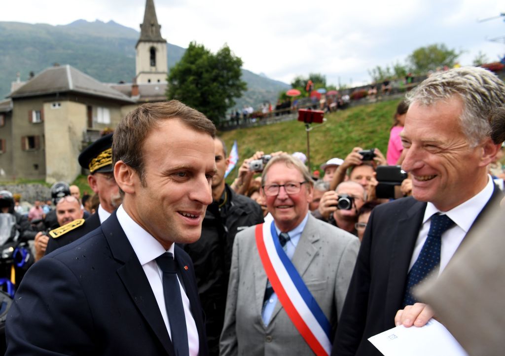 French president Emmanuel Macron vitited the Tour de France