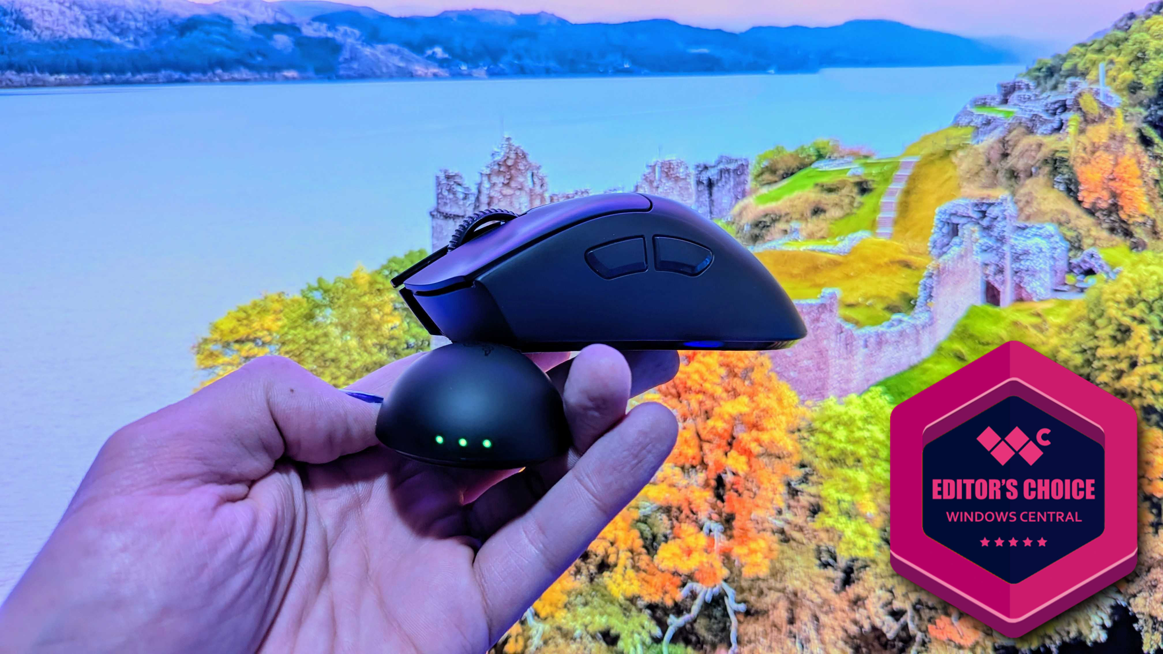 Image of the Razer DeathAdder V4 Pro wireless gaming mouse.