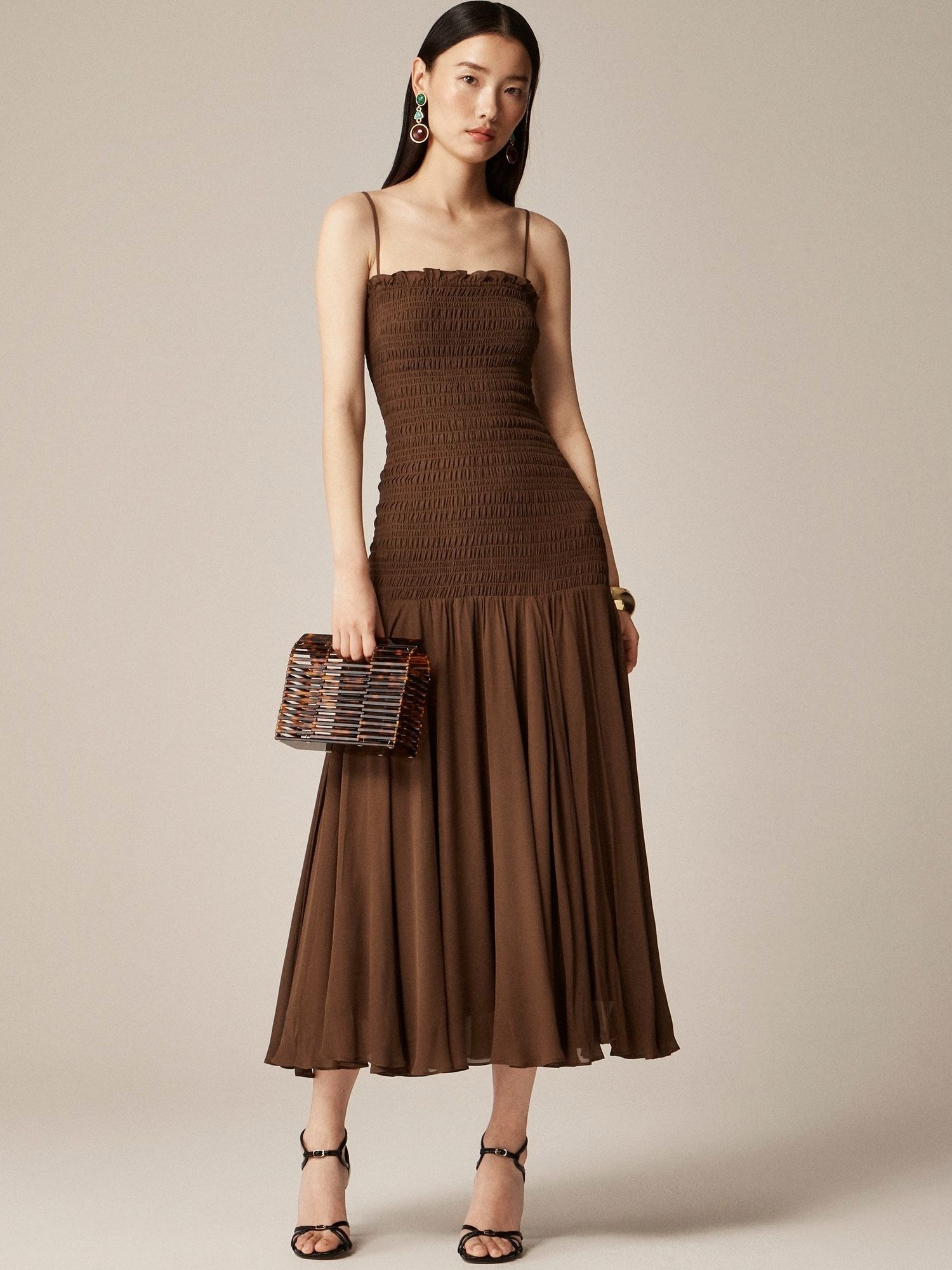 J.Crew, Collection Smocked Chiffon Dress