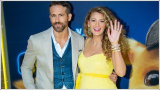 Blake Lively and Ryan Reynolds attend the 'Pokemon Detective Pikachu' U.S. Premiere at Times Square on May 02, 2019 in New York City.