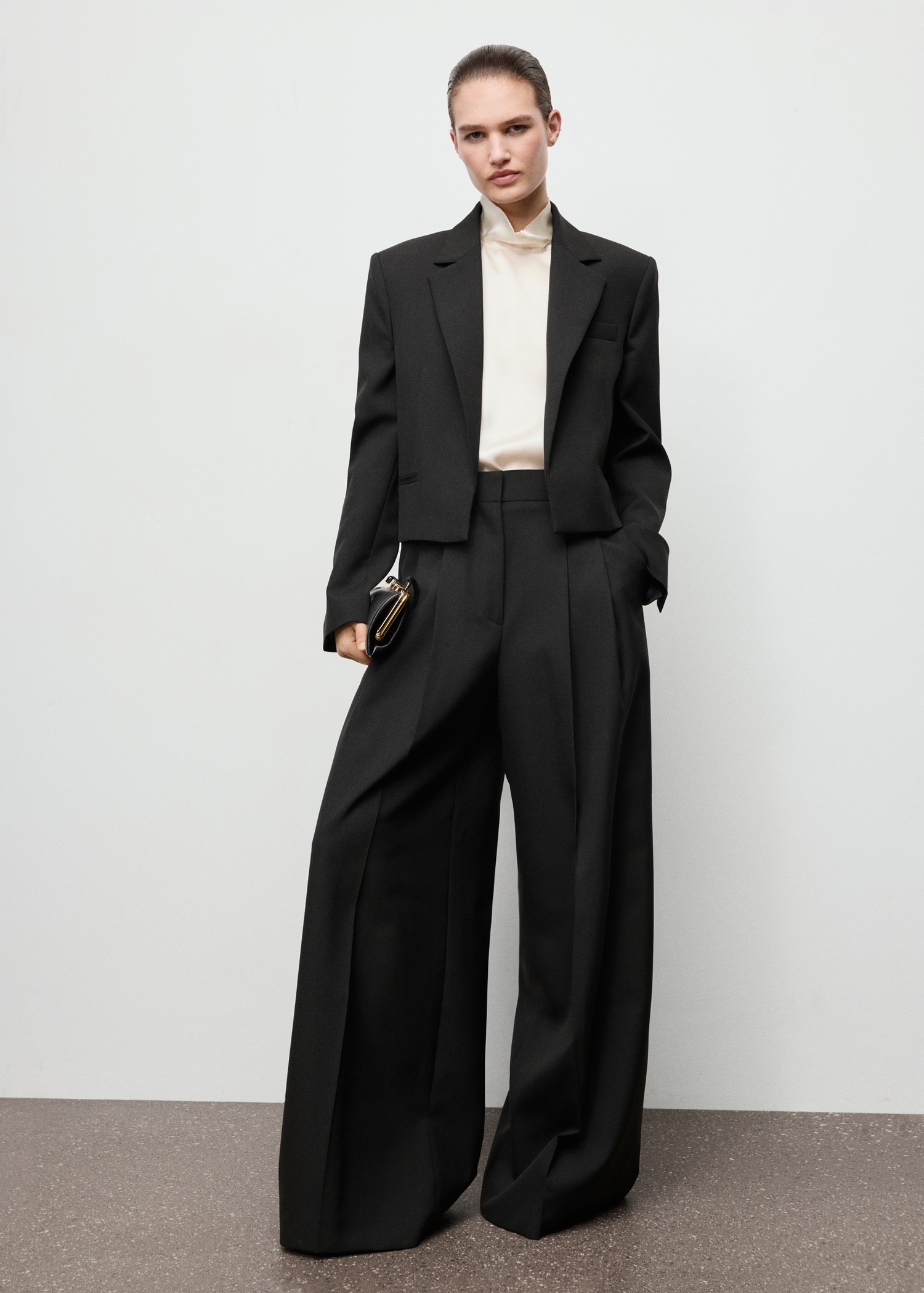 Wide-Leg Pleated Suit Trousers - Women | Mango United Kingdom