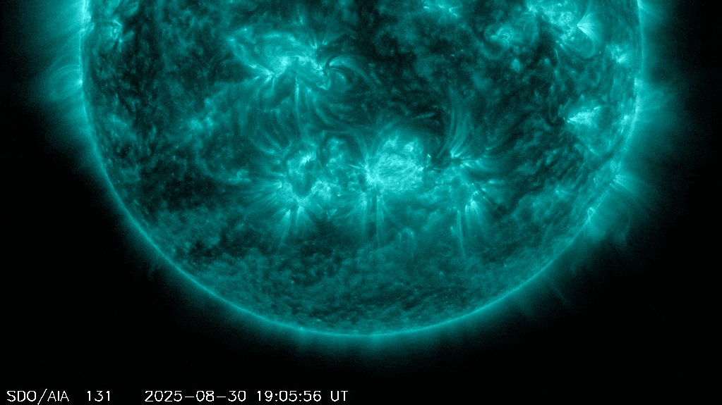 Loop video footage of explosion burning on the surface of the sun