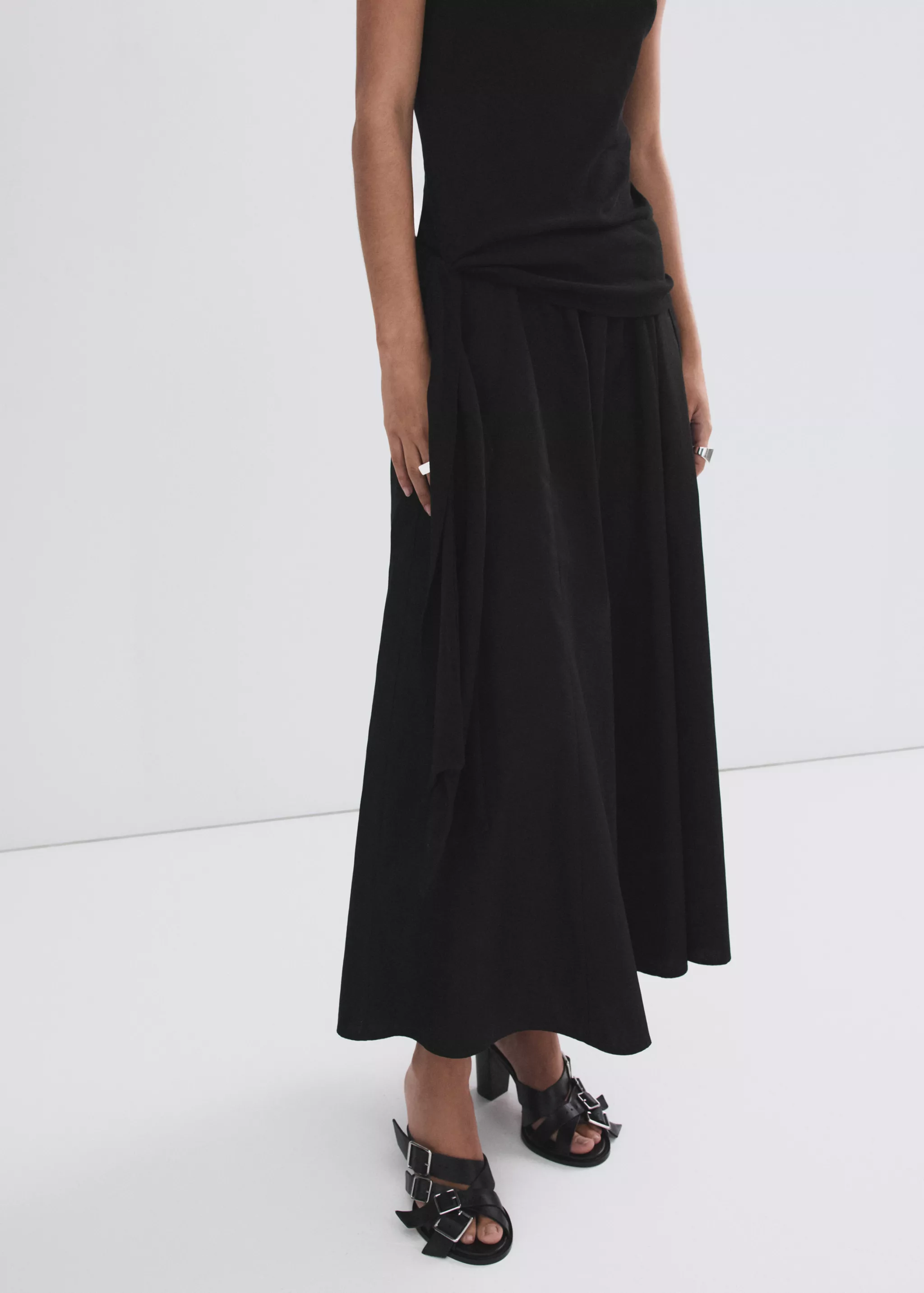 MANGO, Flared Cotton Skirt