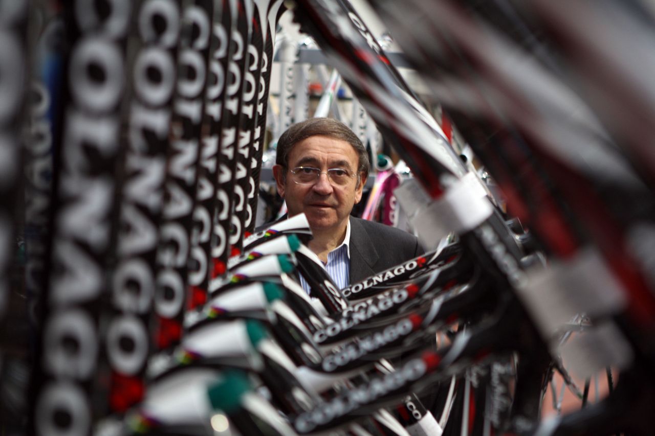 Ernesto Colnago oversees the production of his bikes at his factory in Cambiago, Italy