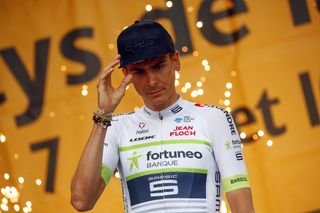 Warren Barguil on stage at the 2018 Tour de France team presentation